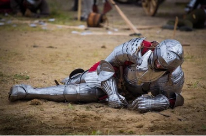 injured medieval knight