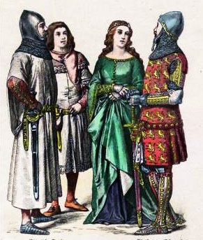 two knight chatting with two women