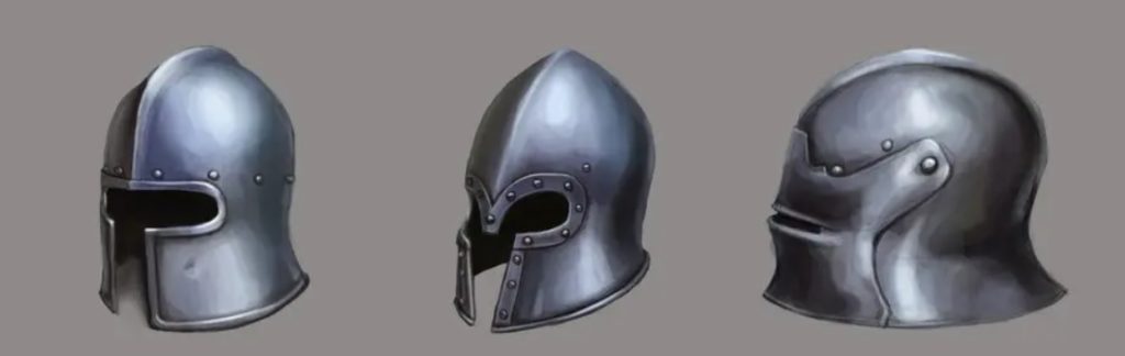 medieval knight helmets